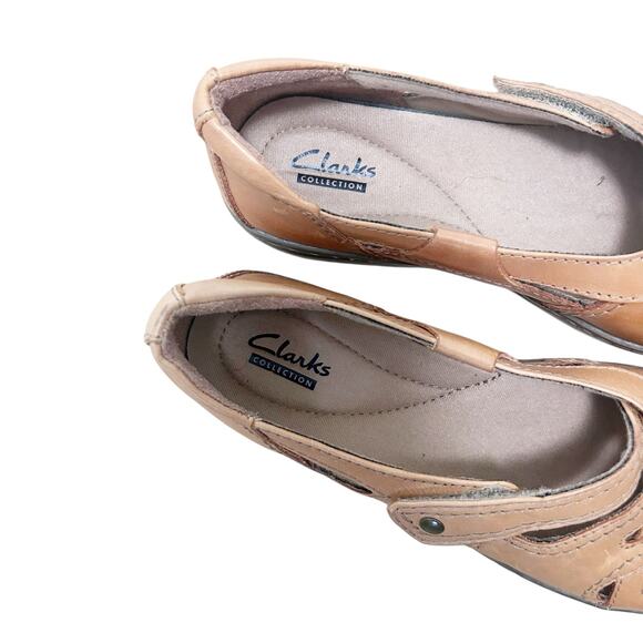 Clarks Brown Leather Evianna Peal Shoes Sz 7.5 - Picture 2 of 8